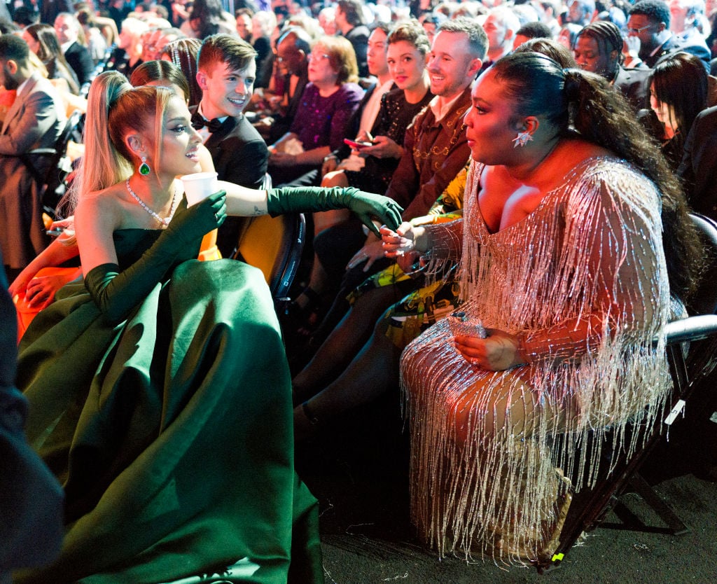 Ariana Grande and Lizzo attend the 62nd Annual GRAMMY Awards on January 26, 2020 