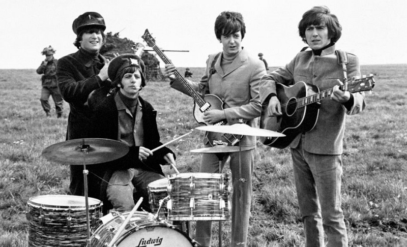 The Beatles on set of 'Help'