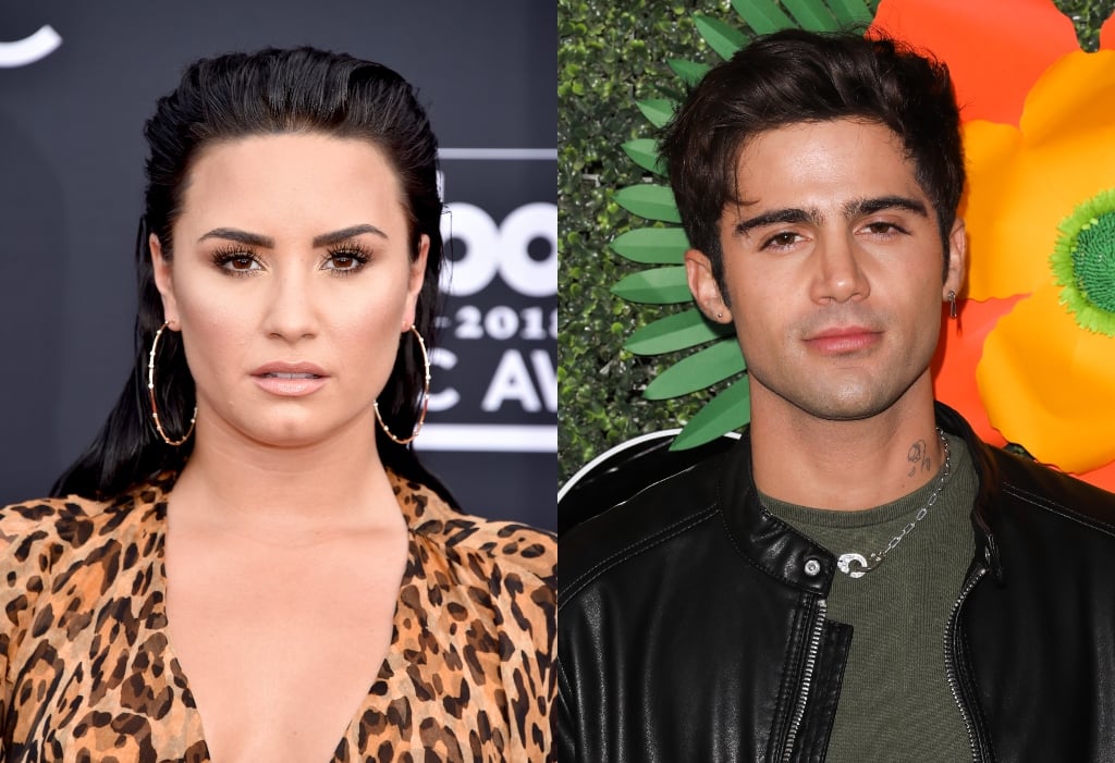 composite image of Demi Lovato and Max Ehrich