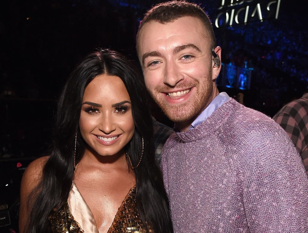 Demi Lovato (L) and Sam Smith attend 102.7 KIIS FM's Jingle Ball 2017