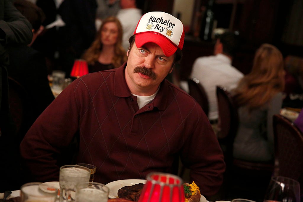 Ron Swanson at his bachelor party 