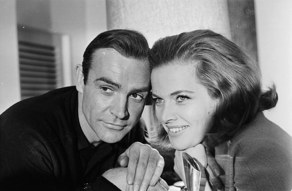 Pussy Galore (played by Honor Blackman) with James Bond 007 (played by Sean Connery)