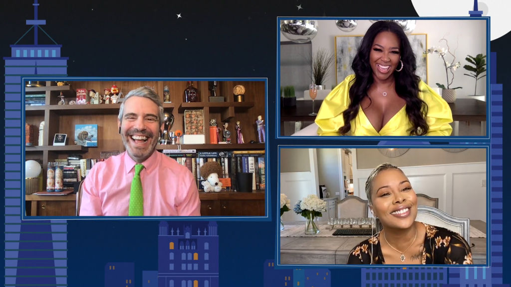 Andy Cohen hosts 'WWHL @ Home' with guests Kenya Moore and Eva Marcille