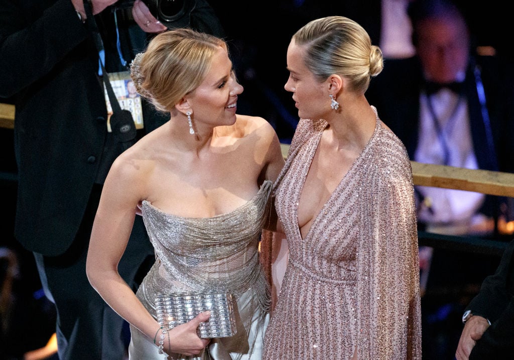 Scarlett Johansson and Brie Larson at the 2020 Academy Awards