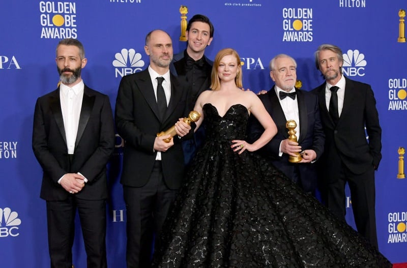 Cast of 'Succession' posed at 2020 Golden Globes