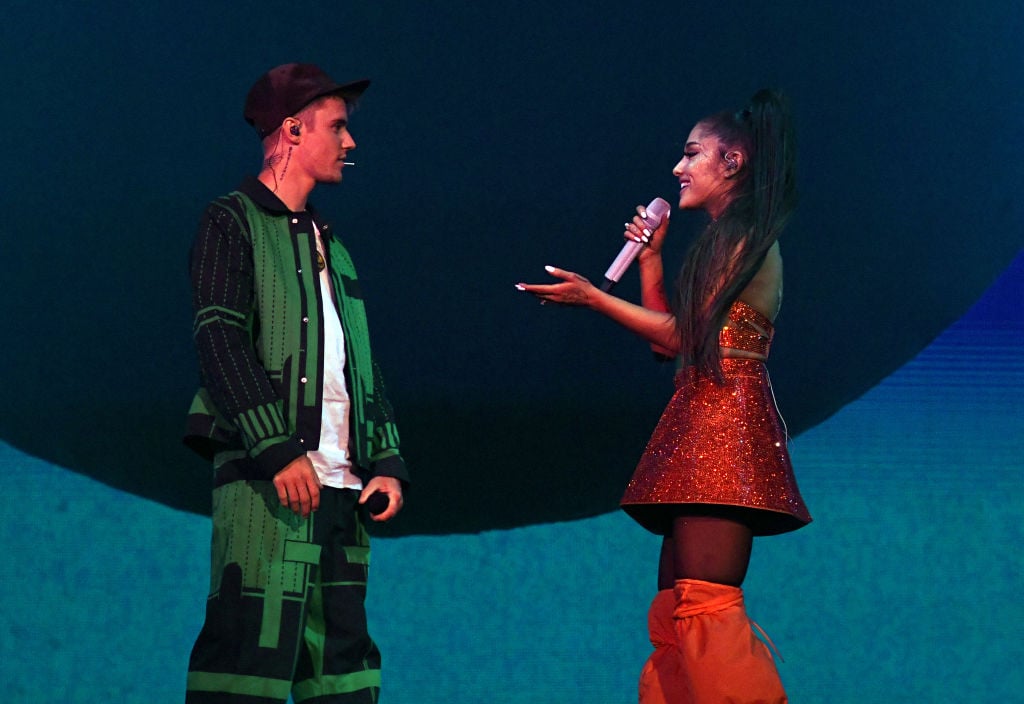 Justin Bieber performs with Ariana Grande at Coachella Stage