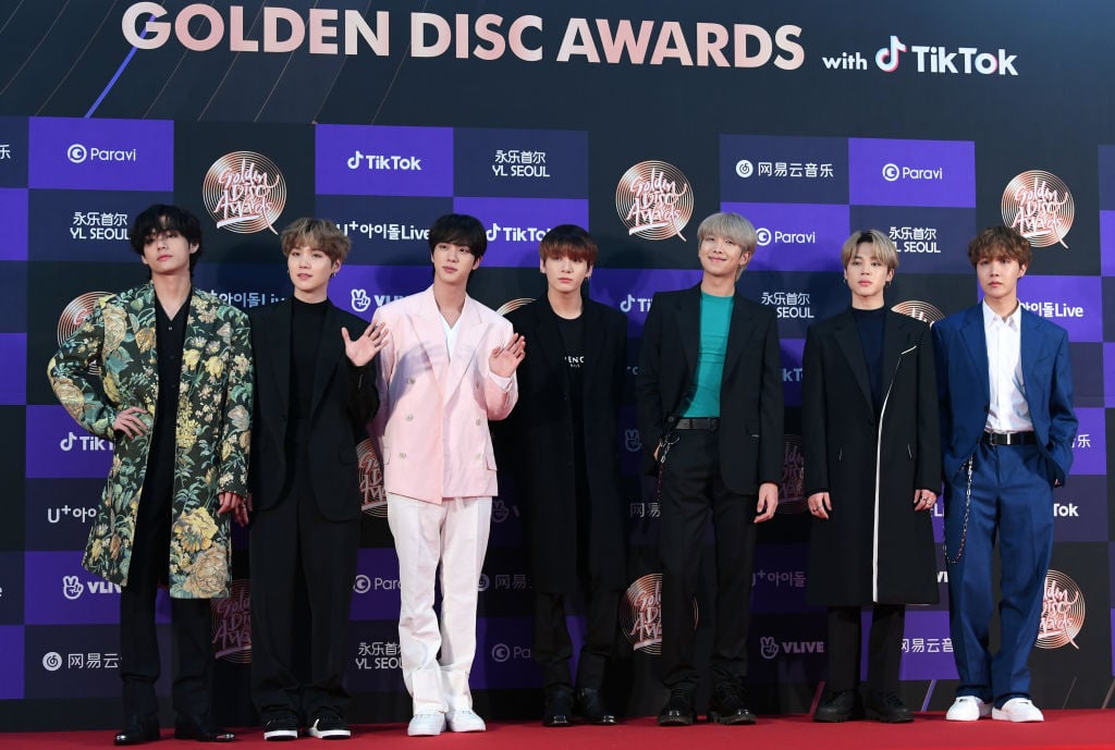 BTS arrives at the photo call for the 34th Golden Disc Awards