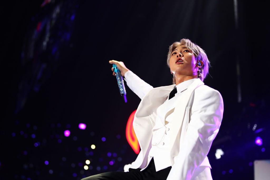 RM of BTS performs onstage during 102.7 KIIS FM's Jingle Ball