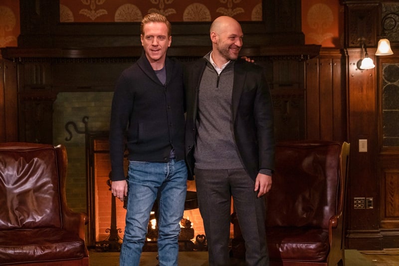 Damian Lewis and Corey Stoll work on 'BIllions'