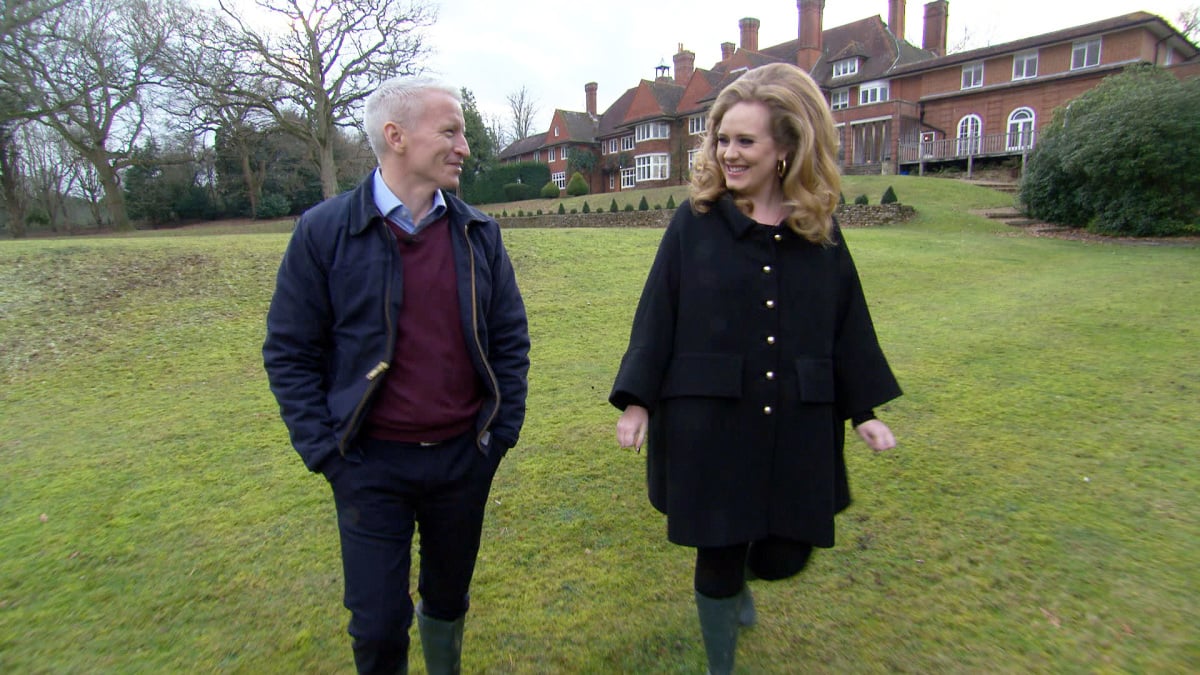 CNN and 60 Minutes host Anderson Cooper and Adele