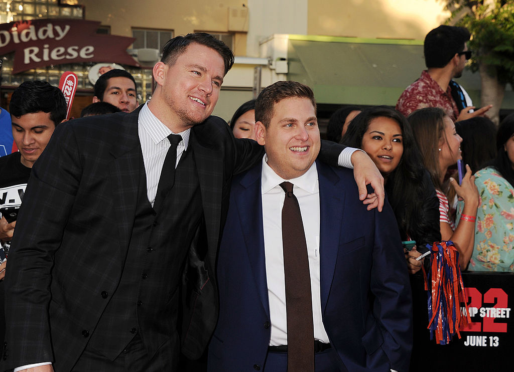 Channing Tatum and Jonah Hill at the '22 Jump Street' premiere