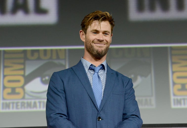 Chris Hemsworth speaks onstage