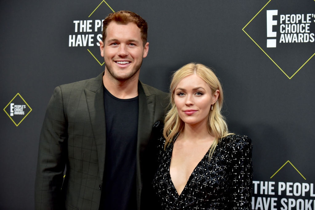 Colton Underwood and Cassie Randolph attend the 2019 E! People's Choice Awards at Barker Hangar on November 10, 2019 in Santa Monica, California.