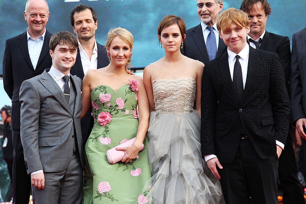 Daniel Radcliffe, J.K. Rowling, Emma Watson, and Rupert Grint at the premiere of 'Harry Potter and the Deathly Hallows Part II'