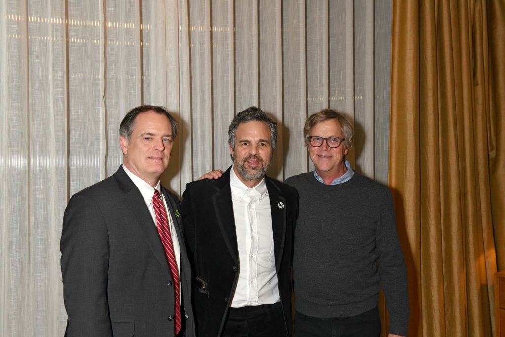 Rob Bilott, Mark Ruffalo and Todd Haynes attend a photocall for "Dark Waters"