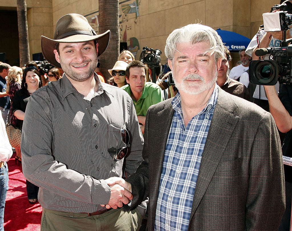 Dave Filoni and George Lucas at the 'Star Wars: The Clone Wars' premiere