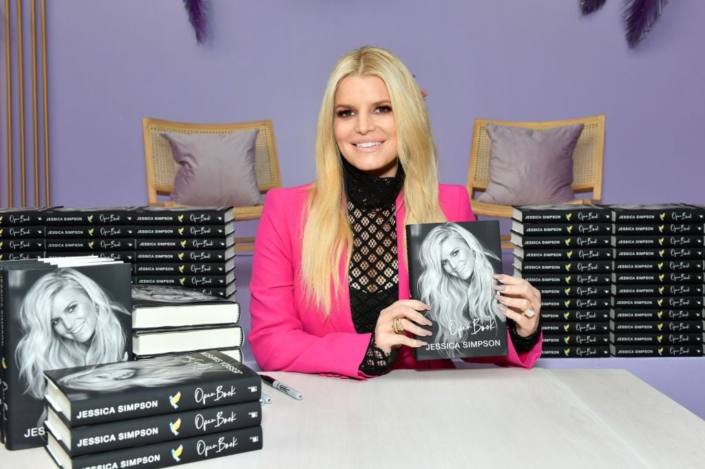 Jessica Simpson with her memoir 'Open Book'