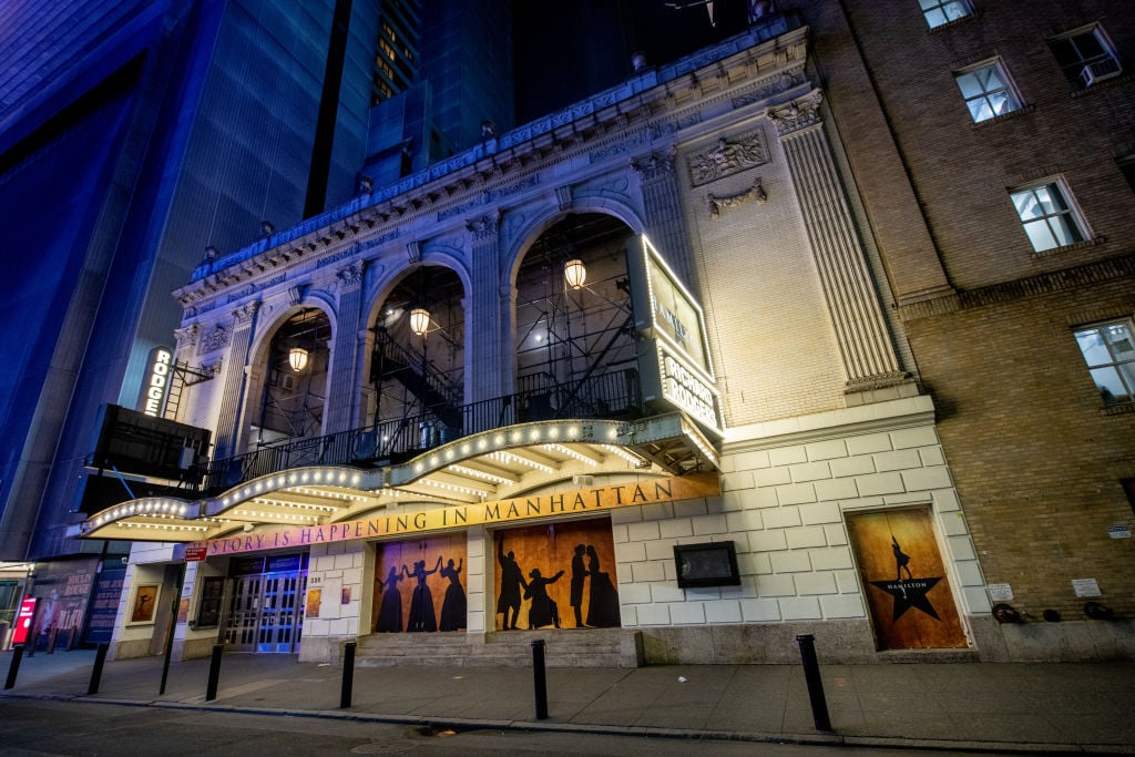 "Hamilton" marquee at the Richard Rodgers Theatre 