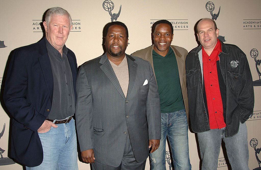 Producer Ed Burns, actor Wendell Pierce, actor Chad Coleman and executive producer David Simon