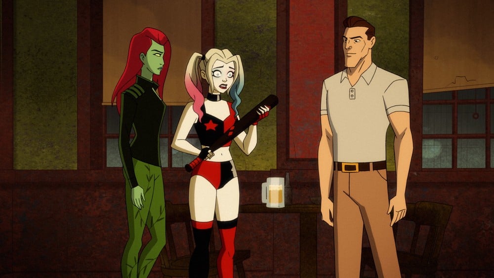 Harley Quinn and Poison Ivy talk to the new, non-evil Joker