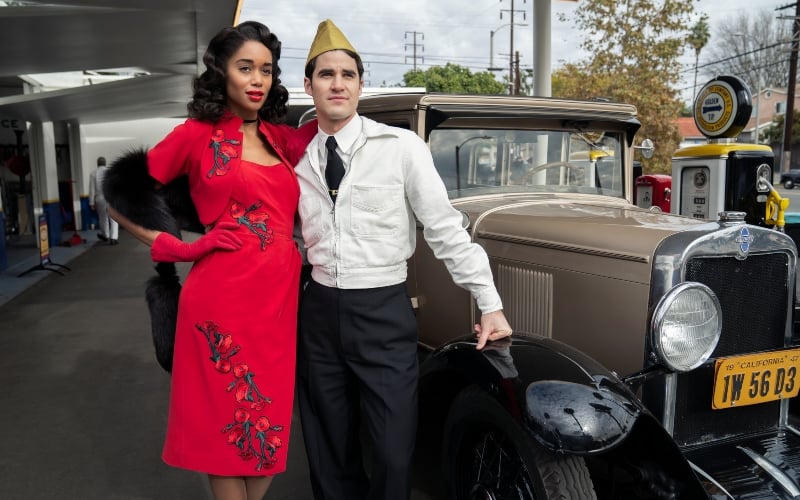 Darren Criss and Laura Harrier in 'Hollywood'