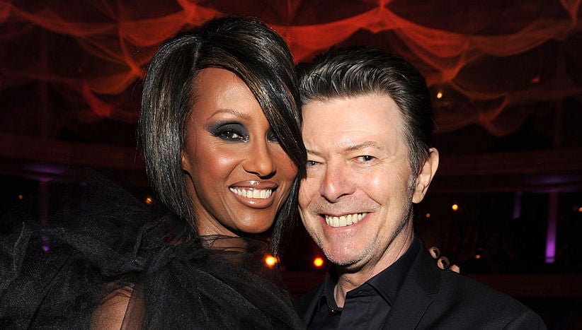 Iman and David Bowie at an event in October 2009