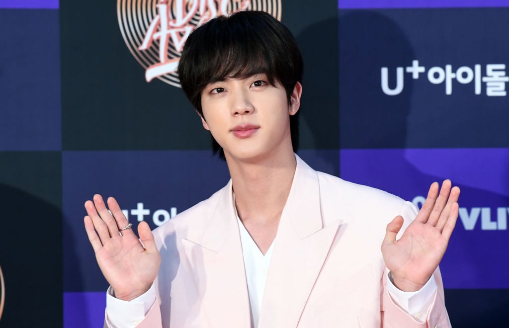Jin of BTS arrives at the photo call for the 34th Golden Disc Award