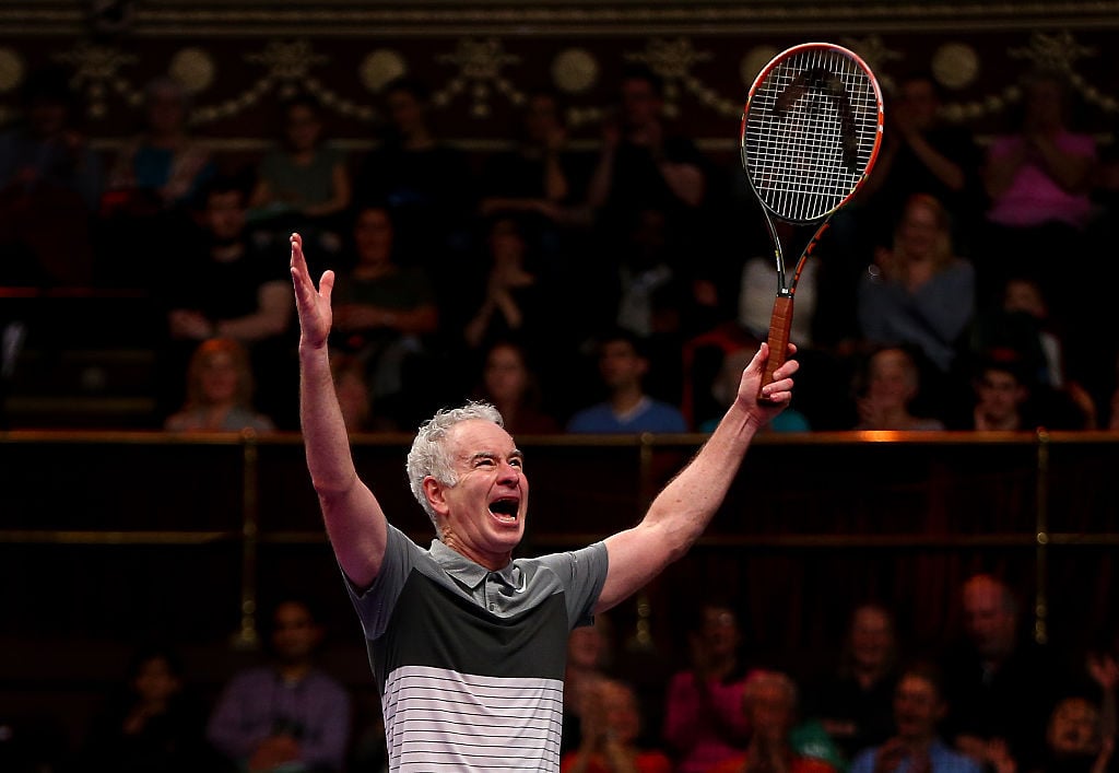 John McEnroe celebrates a victory