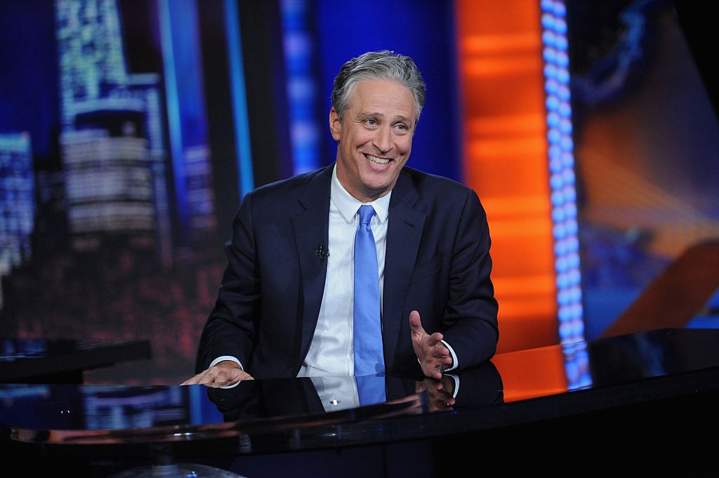 Jon Stewart on the set of The Daily Show