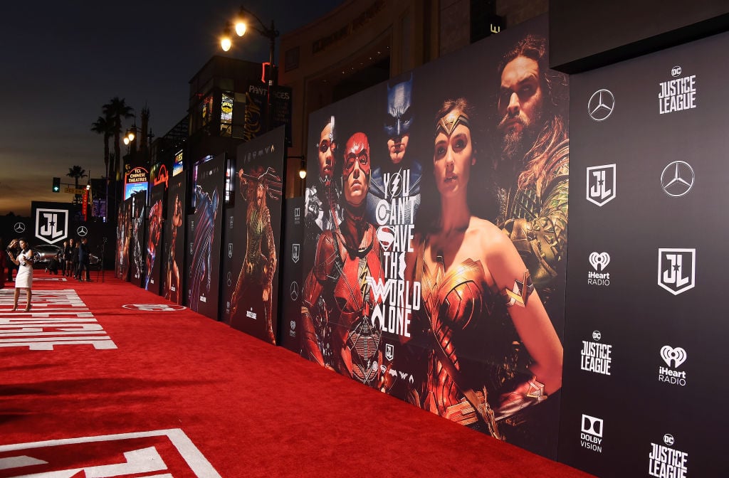 The red carpet at the 'Justice League' premiere