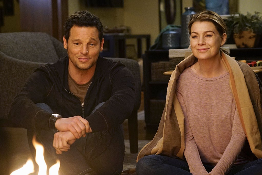 Justin Chambers as Alex Karev and Ellen Pompeo as Meredith Grey on ABC's "Grey's Anatomy" - Season Twelve