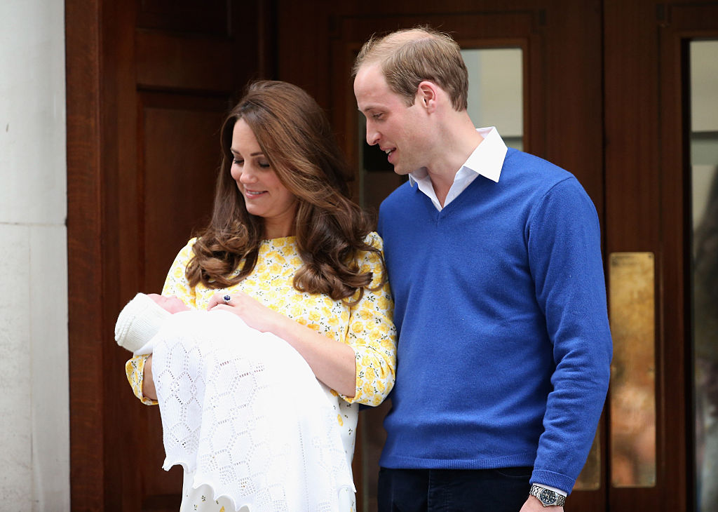 Kate Middleton and Prince William with newborn Princess Charlotte