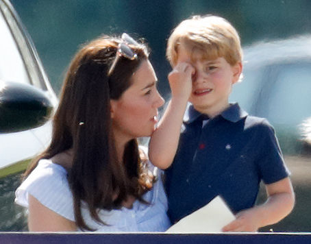 Kate Middleton consoles Prince George at a polo match, 2018