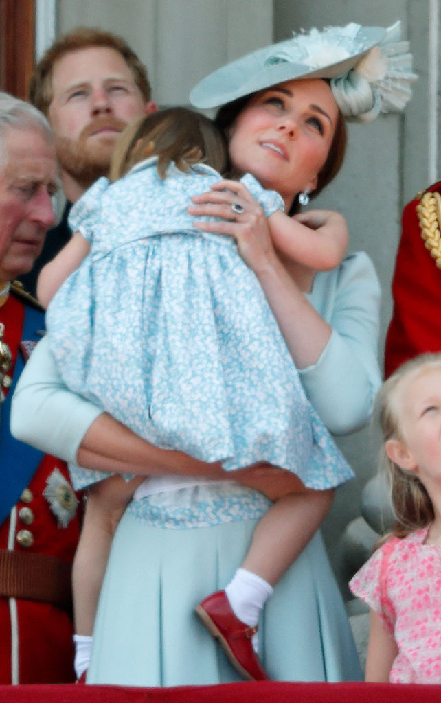 Kate Middleton holds Princess Charlotte at Trooping the Colour, 2018