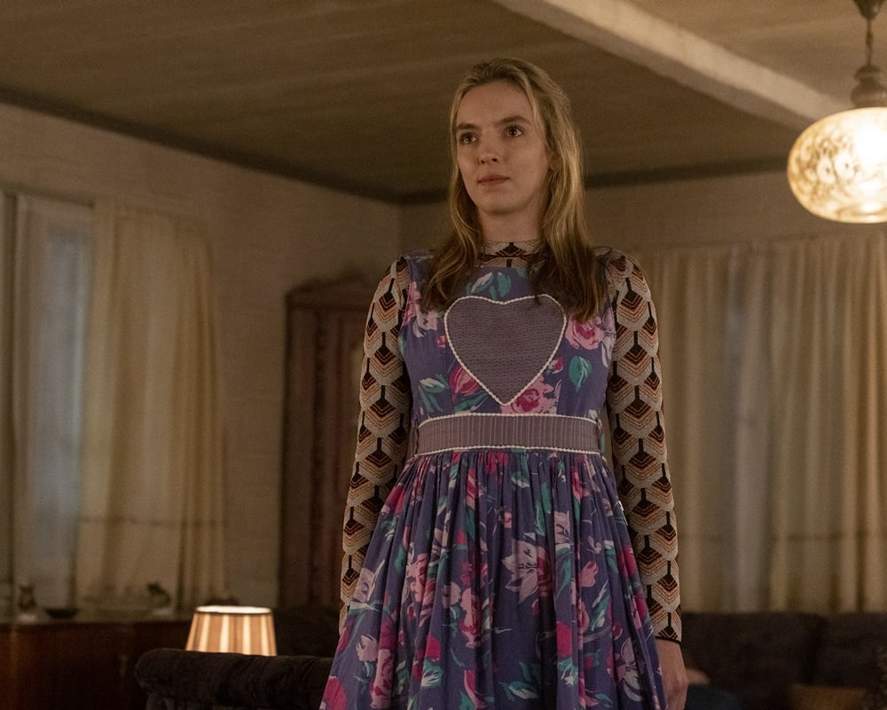 Jodie Comer as Villanelle when she visits her family in Russia in 'Killing Eve,' Season 3