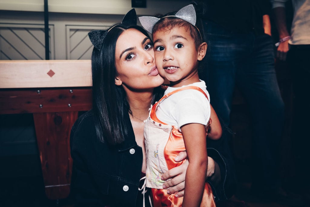 Kim Kardashian West and one of her kids, North West