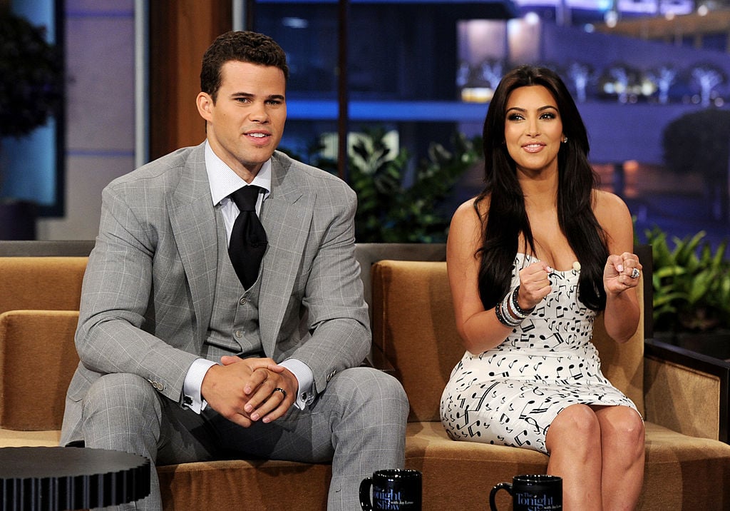 NBA player Kris Humphries (L) and his [ex-] wife reality TV personality Kim Kardashian appear on the Tonight Show With Jay Leno
