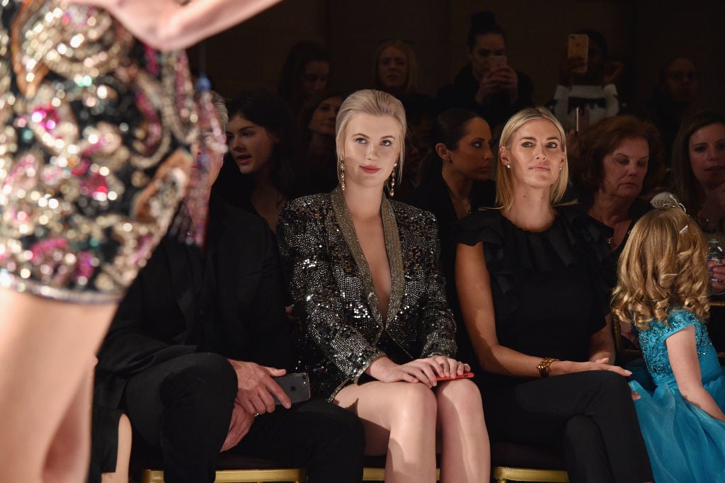 Ireland Baldwin and Kristen Taekman attend the NYFW Sherri Hill Runway Show 