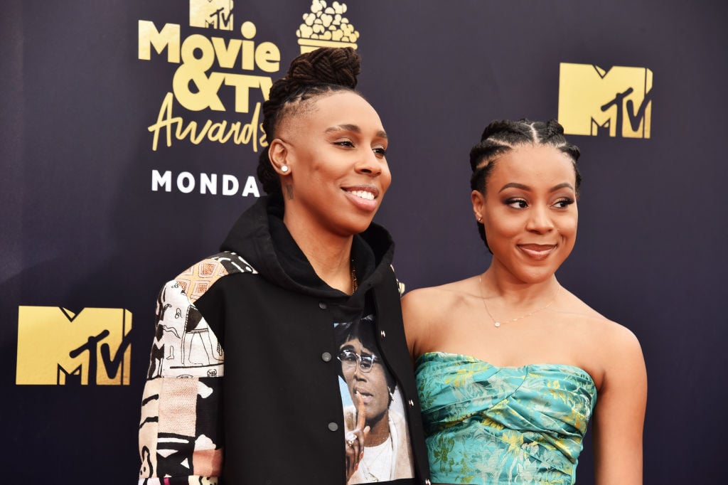 Honoree Lena Waithe (L) and Alana Mayo attend the 2018 MTV Movie And TV Awards at Barker Hangar on June 16, 2018 in Santa Monica, California