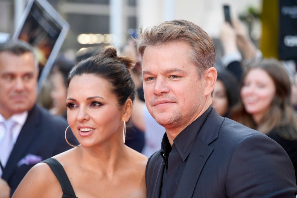 Luciana Barroso and Matt Damon attends the 'Ford v Ferrari' premiere 