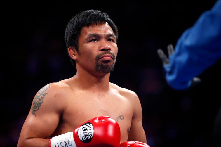 Manny Pacquiao gets ready for a fight