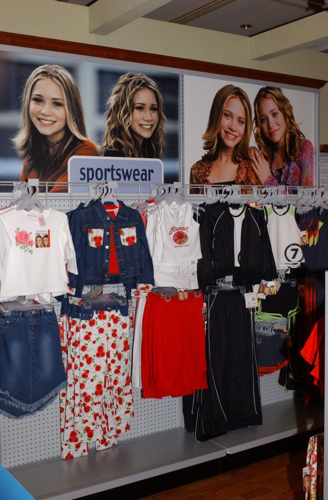 Mary-Kate and Ashley Walmart clothing collection display