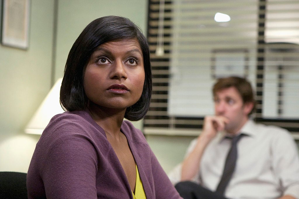 Mindy Kaling on the set of The Office