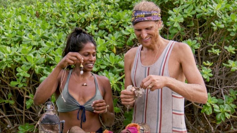 Natalie Anderson and Tyson Apostol with their hidden immunity idols