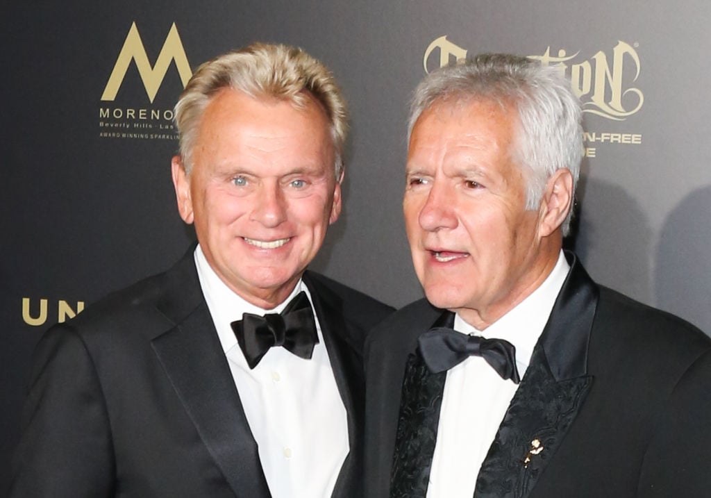 'Wheel of Fortune' host Pat Sajak and 'Jeopardy' host Alex Trebek attend the 44th annual Daytime Creative Arts Emmy Awards