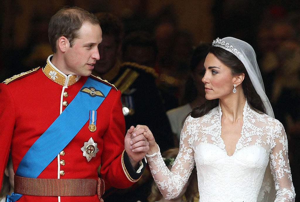 Prince William and Kate Middleton following their marriage at Westminster Abbey on April 29, 2011