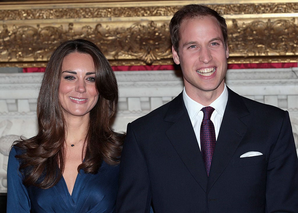 Prince William and Kate Middleton pose for photographs in the State Apartments of St James Palace 