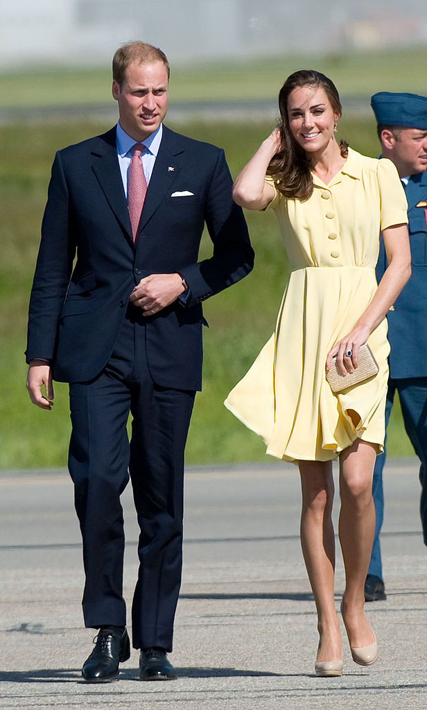 Prince William and Kate Middleton at an airport