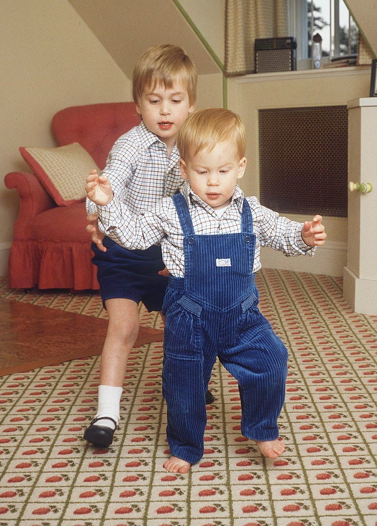 Prince William and Prince Harry in their playroom at Kensington Palace
