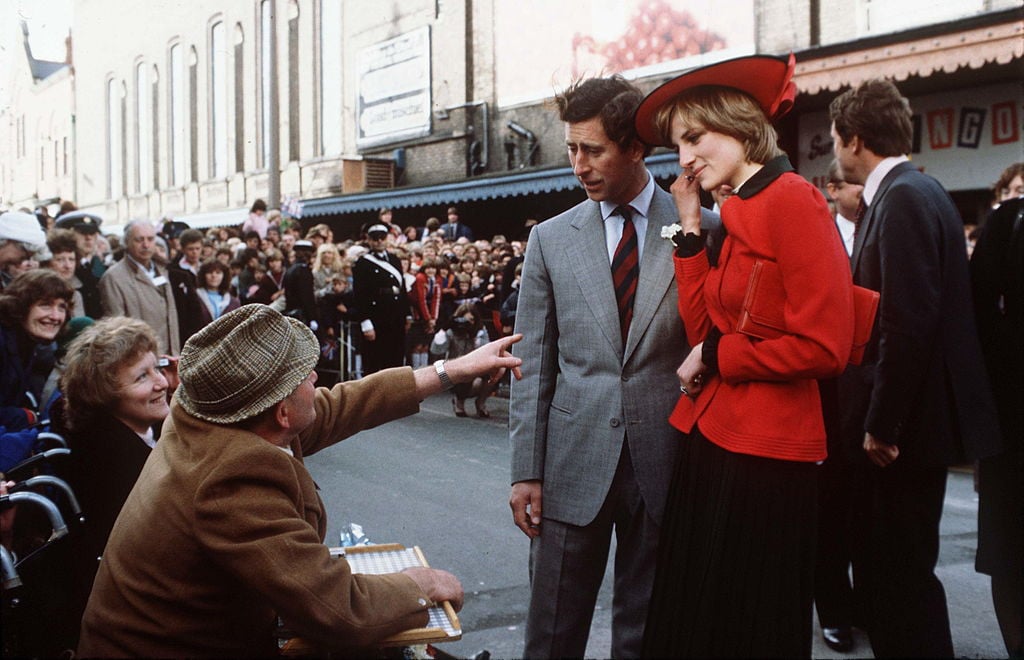 Prince Charles and Princess Diana during a walkabout in Wales, 1981